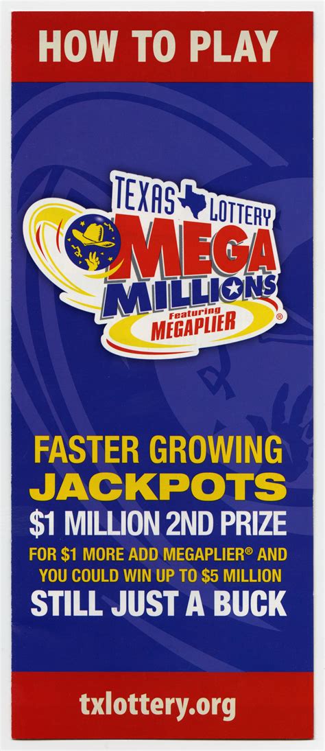 Texas lottery mega millions megaplier - The latest live MegaMillions Winning numbers from the Texas Lottery, plus past results from the last six draws. ... the Megaplier option, plus the nine prize levels and odds of winning. Friday December 8th 2023. 21 26 53 66 70 13. Megaplier: ×3. View Prize Payout for December 8th ... Check out Mega Millions Smartpicks for the top hot and cold ...